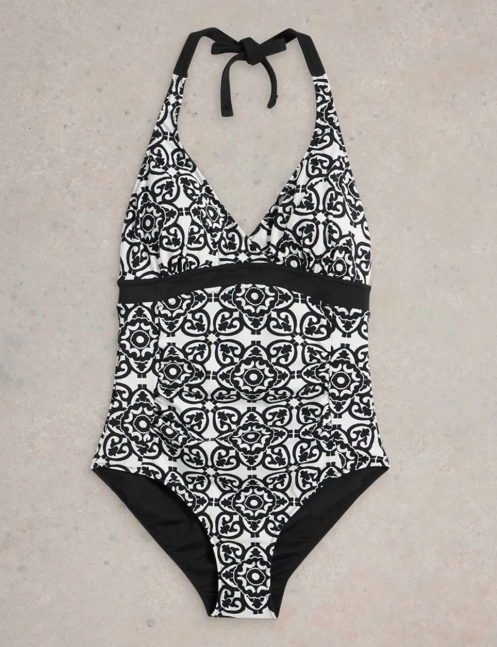 Reversible Printed Wrap Halterneck Swimsuit