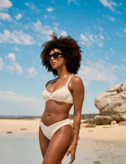 Riad Textured Wired V-Neck Bikini Top (B-F)