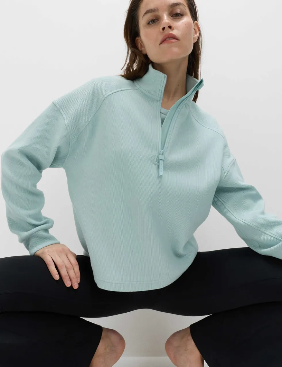 Rib Half Zip Yoga Sweatshirt