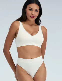 Rib Seamless Ruche Non Wired Bralette