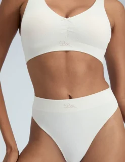 Rib Seamless Ruche Non Wired Bralette