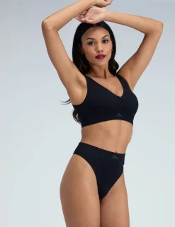 Rib Seamless Ruche Non Wired Bralette
