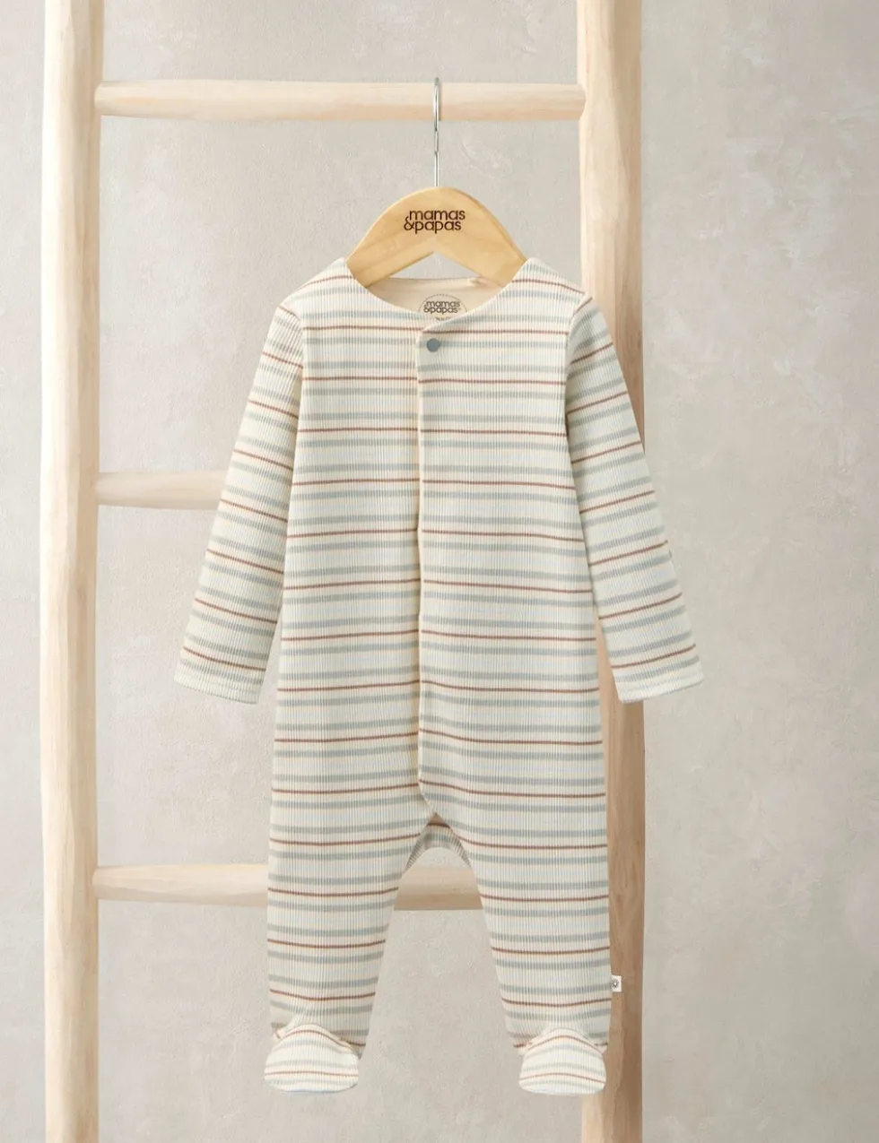 Rib Stripe Sleepsuit (6½lbs-12 Mths)