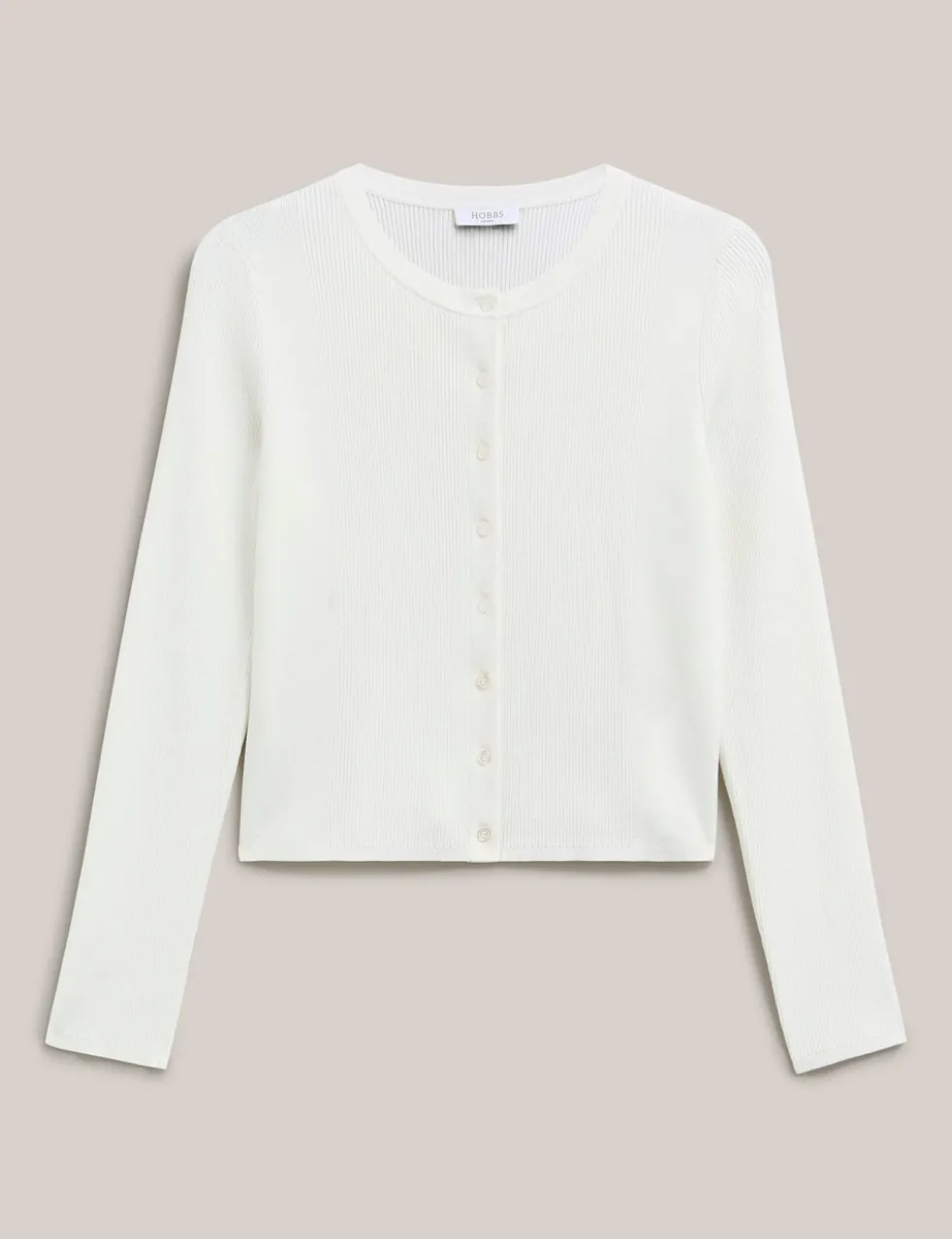 Ribbed Crew Neck Cropped Cardigan