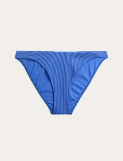 Ribbed High Leg Bikini Bottoms