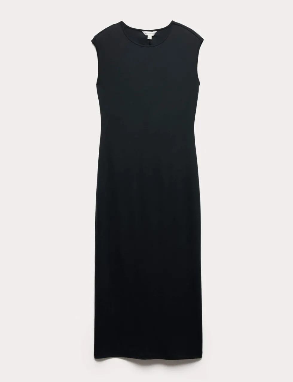 Ribbed Jersey Shoulder Pad Midaxi Dress