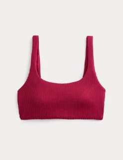 Ribbed Scoop Neck Bikini Top