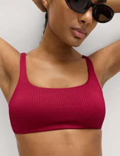 Ribbed Scoop Neck Bikini Top