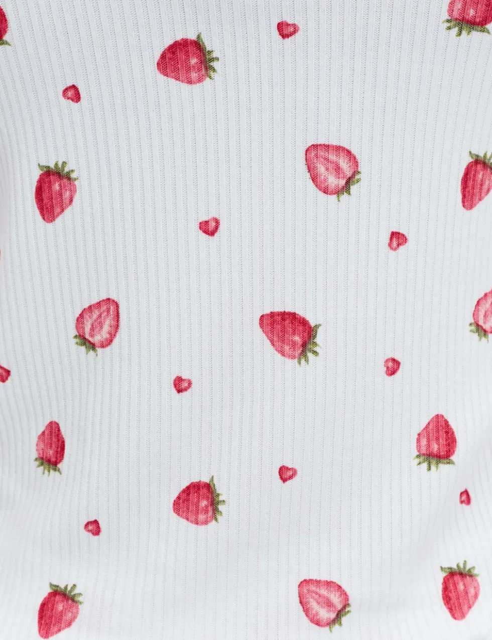 Ribbed Strawberry Print Shortie Set