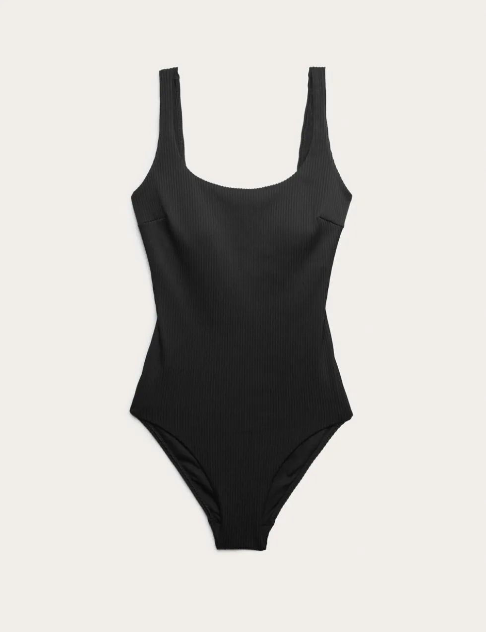 Ribbed Textured Scoop Neck Swimsuit