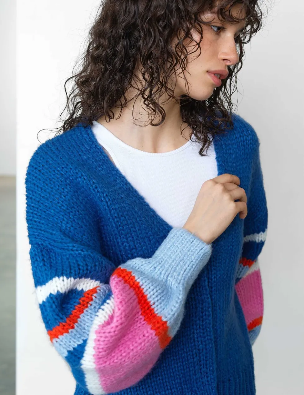 Ribbed V-Neck Cardigan