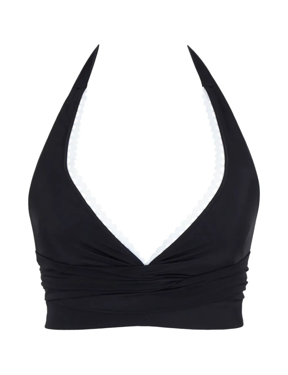 Ric Rac Trim Halterneck Plunge Bikini Top