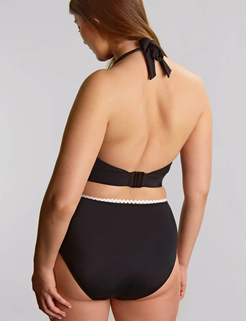 Ric Rac Trim Halterneck Plunge Bikini Top