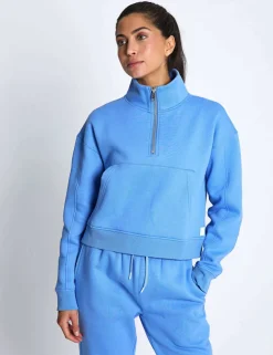 Rihanna Cotton Rich Half Zip Sweat-shirt