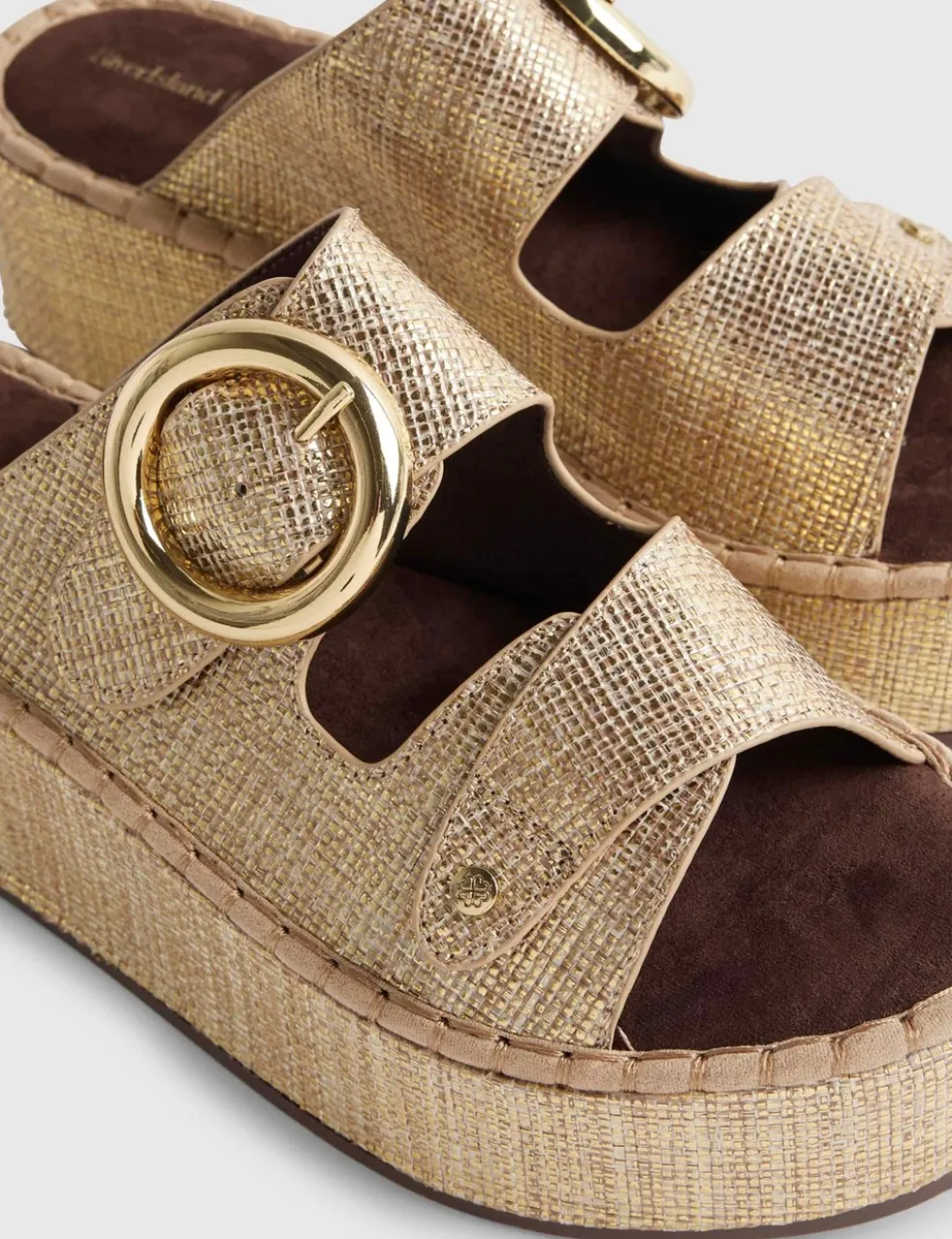 Ring Buckle Strap Wedge Sandals