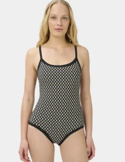 Riviera Geometric Cut Out Scoop Neck Swimsuit