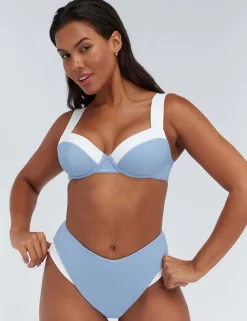 Rivoli High Waisted Ribbed Bikini Bottoms