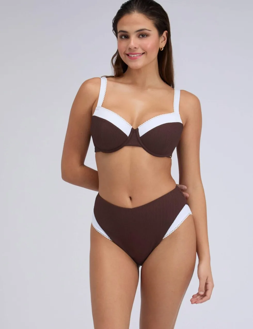 Rivoli Picot High Waisted Bikini Bottoms