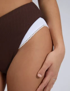 Rivoli Picot High Waisted Bikini Bottoms