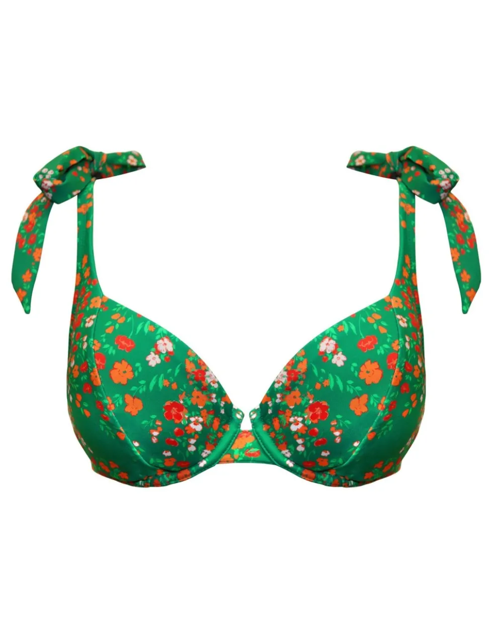 Rosa Cove Wired Tie Detail Plunge Bikini Top (C-G)