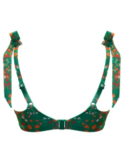 Rosa Cove Wired Tie Detail Plunge Bikini Top (C-G)