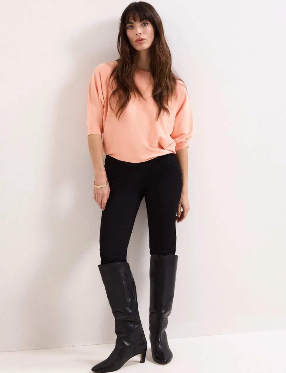 Round Neck Batwing Sleeve Jumper