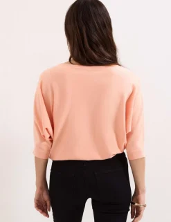 Round Neck Batwing Sleeve Jumper