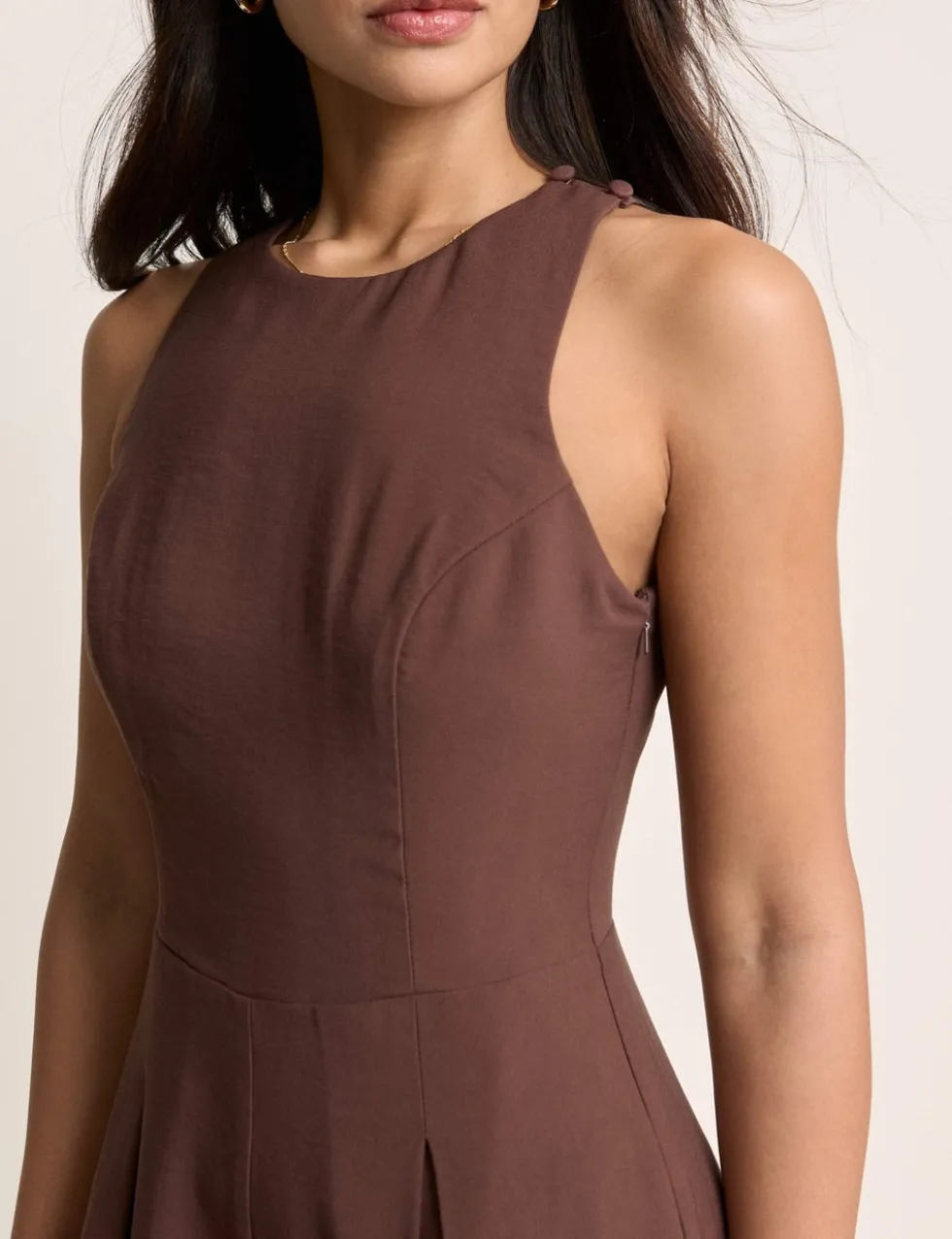 Round Neck Sleeveless Wide Leg Jumpsuit