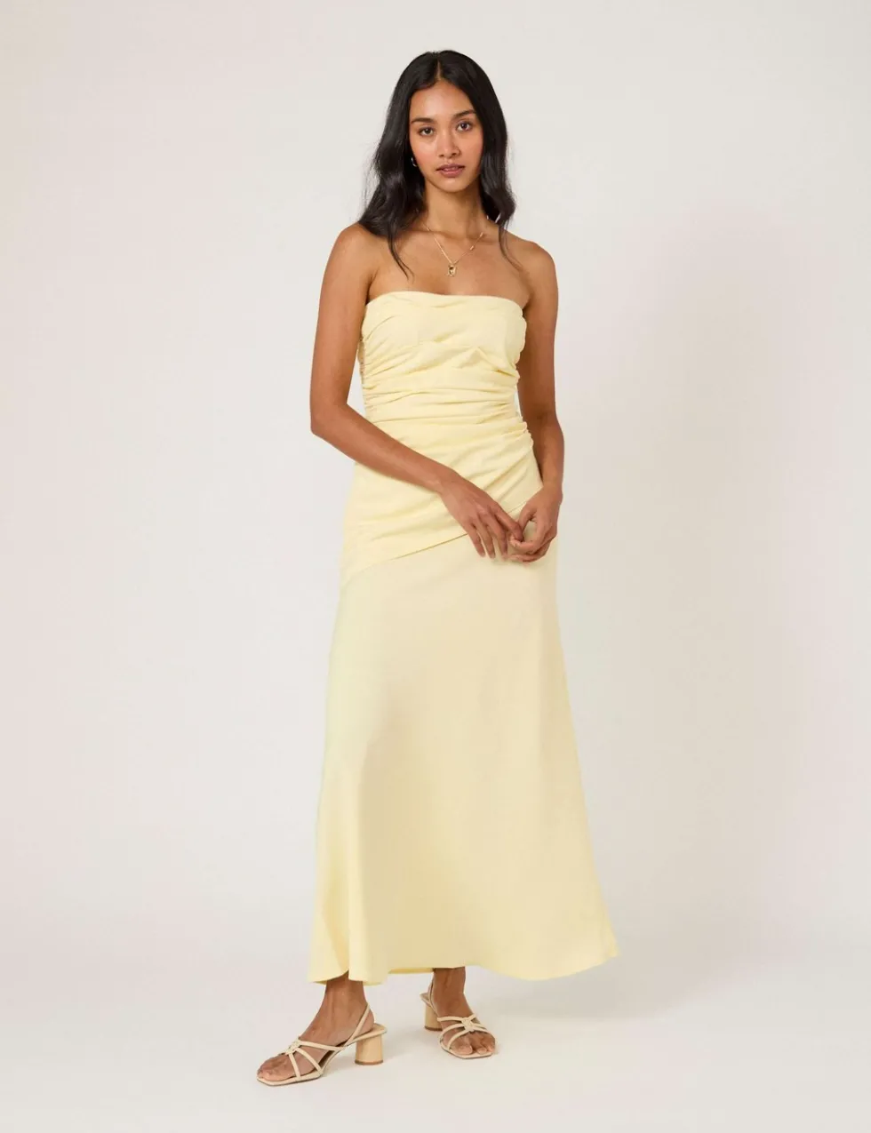 Ruched Fitted Midaxi Column Dress