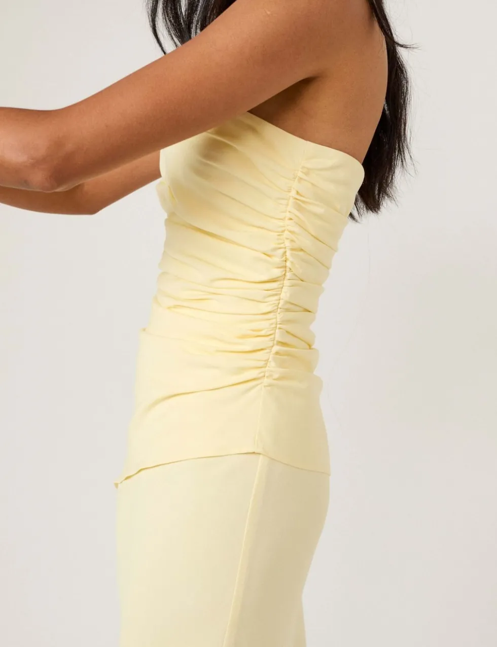 Ruched Fitted Midaxi Column Dress