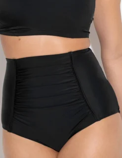 Ruched High Waisted Bikini Bottoms