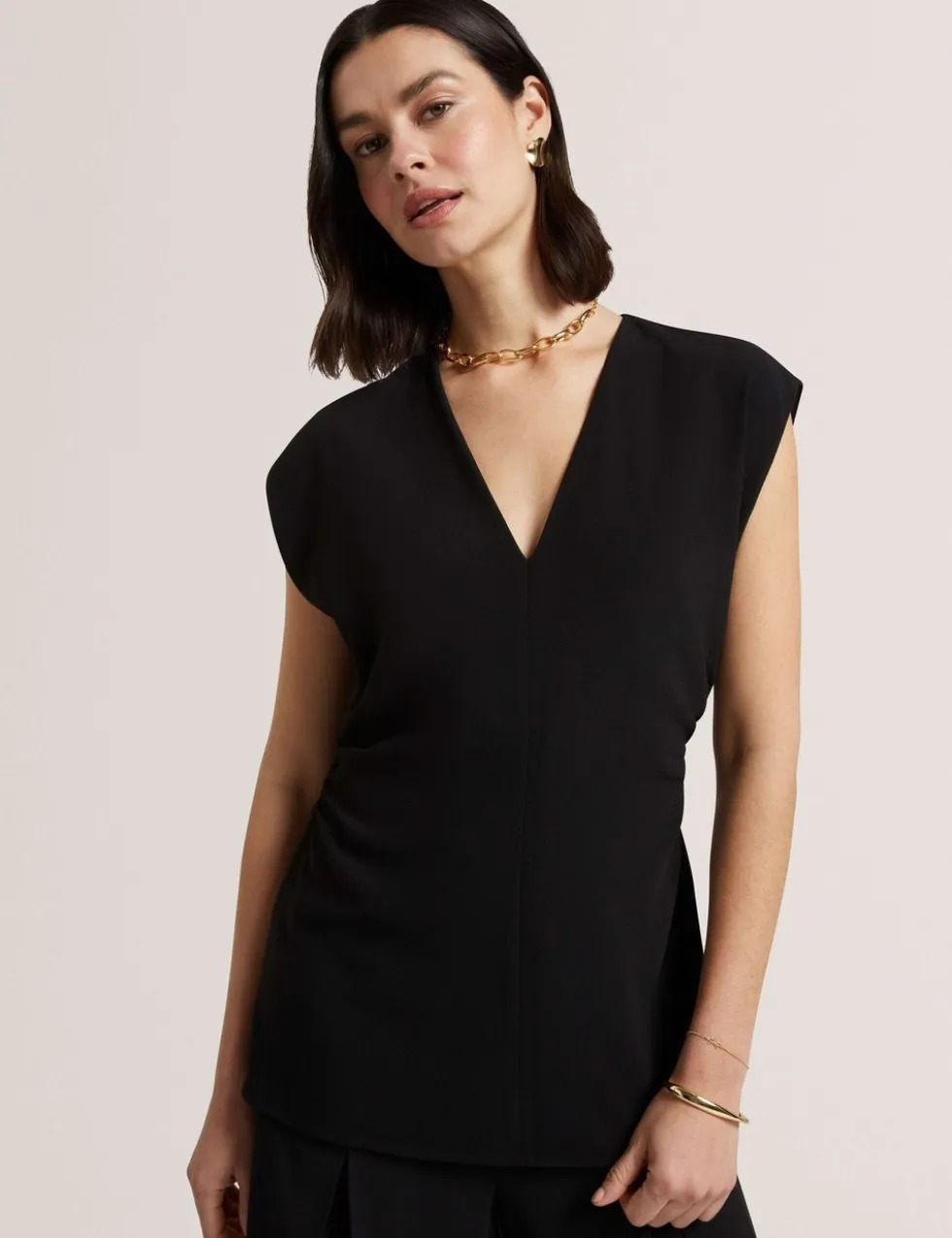 Ruched V-Neck Top
