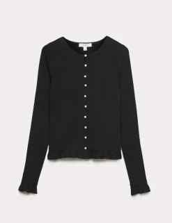 Ruffle Button Through Top