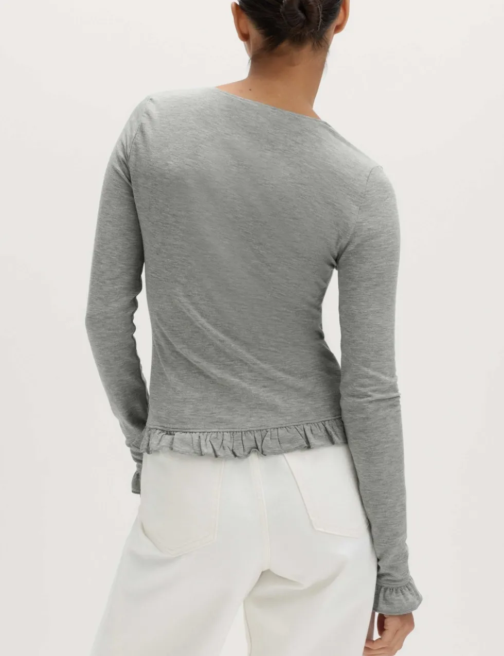 Ruffle Button Through Top