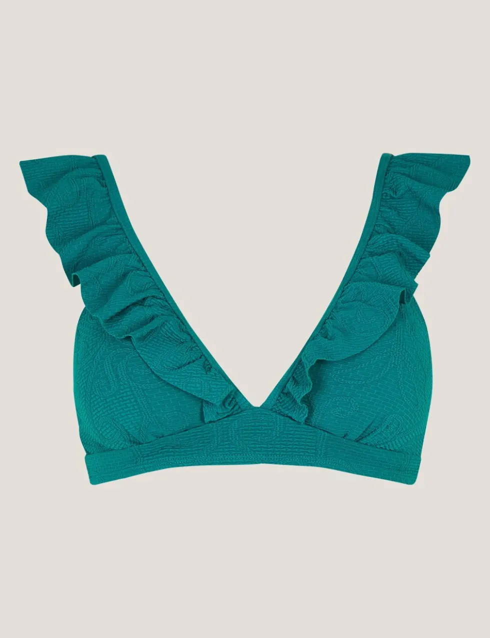 Ruffle V-Neck Bikini Top