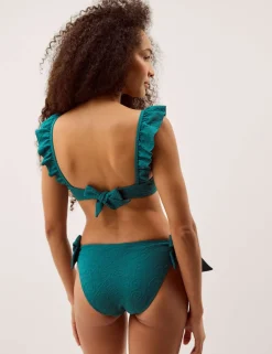 Ruffle V-Neck Bikini Top