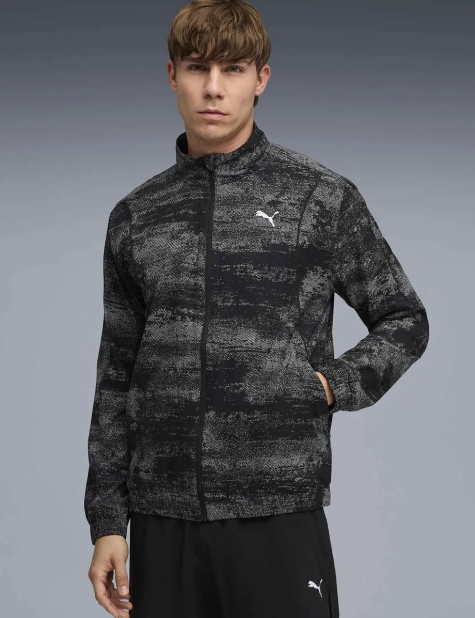 Run Velocity Graphic Print Sports Jacket