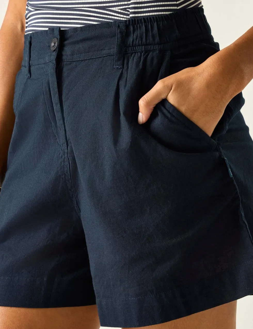 Sabelle Lyocell Blend Pleat Front Shorts