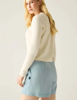 Sabelle Lyocell Blend Pleat Front Shorts