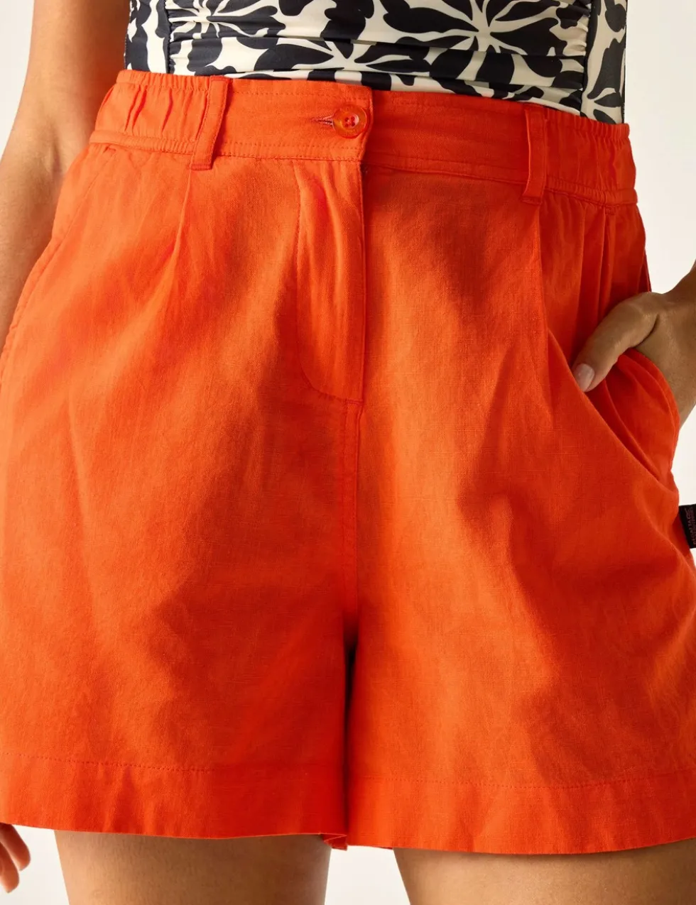 Sabelle Lyocell Blend Pleat Front Shorts
