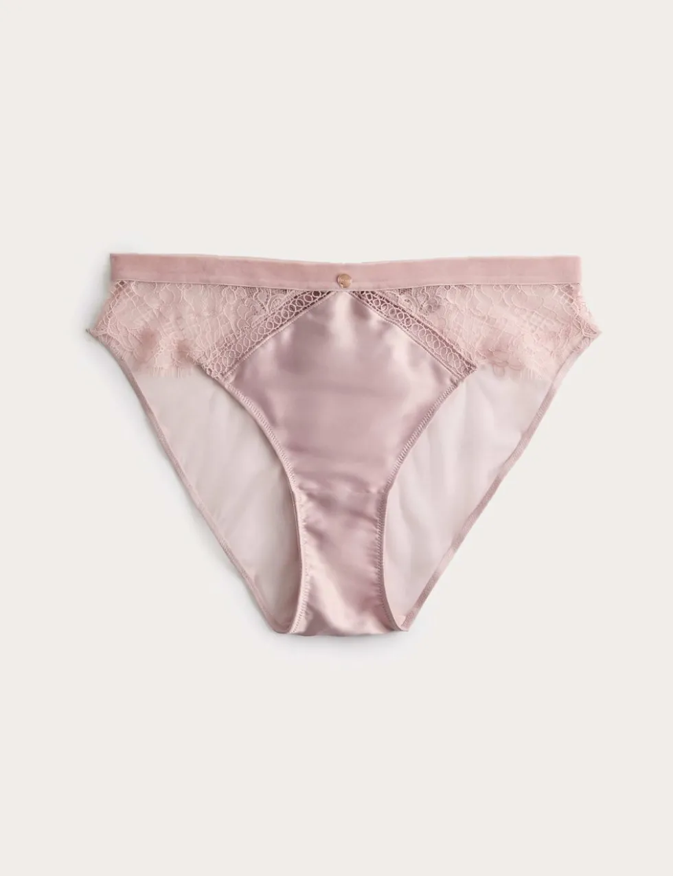 Saffron Satin & Lace High Leg Knickers