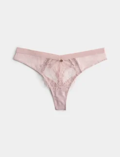 Saffron Satin & Lace Thong
