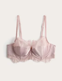 Saffron Satin & Lace Wired Balcony Bra (A-E)