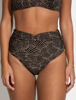 Samoa Printed High Waisted Bikini Bottoms