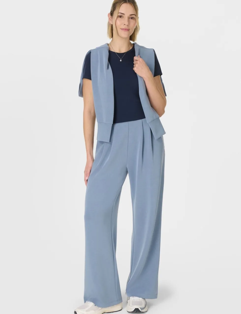 Sand Wash Modal Blend Wide Leg Trousers