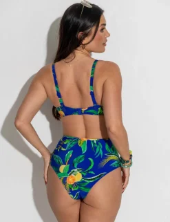 Santa Cruz Printed Wired Plunge Bikini Top C-G