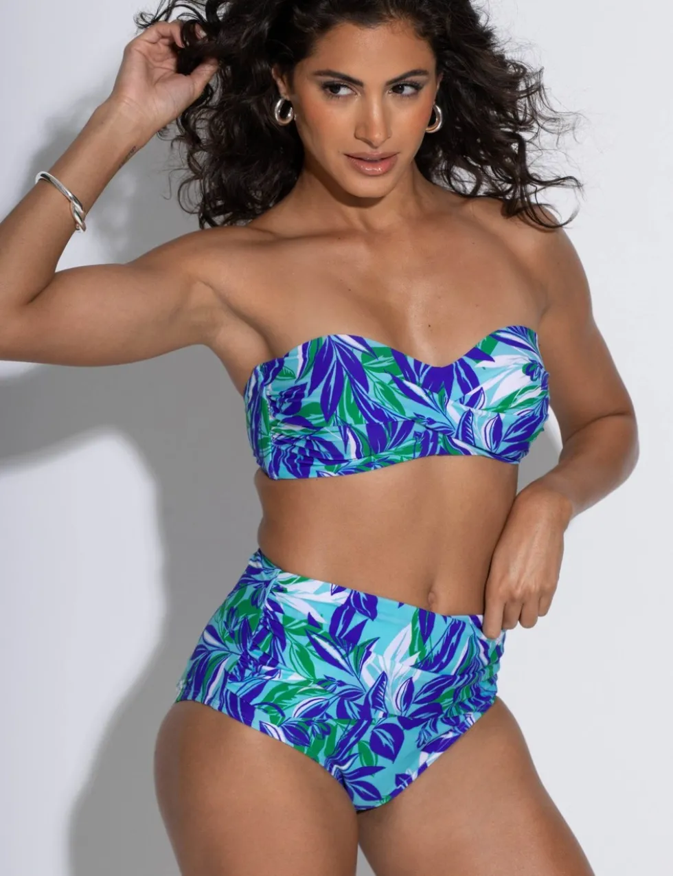 Santa Monica Printed Bandeau Bikini Top