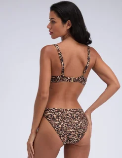 Santorini Leopard Print High Leg Bikini Bottoms