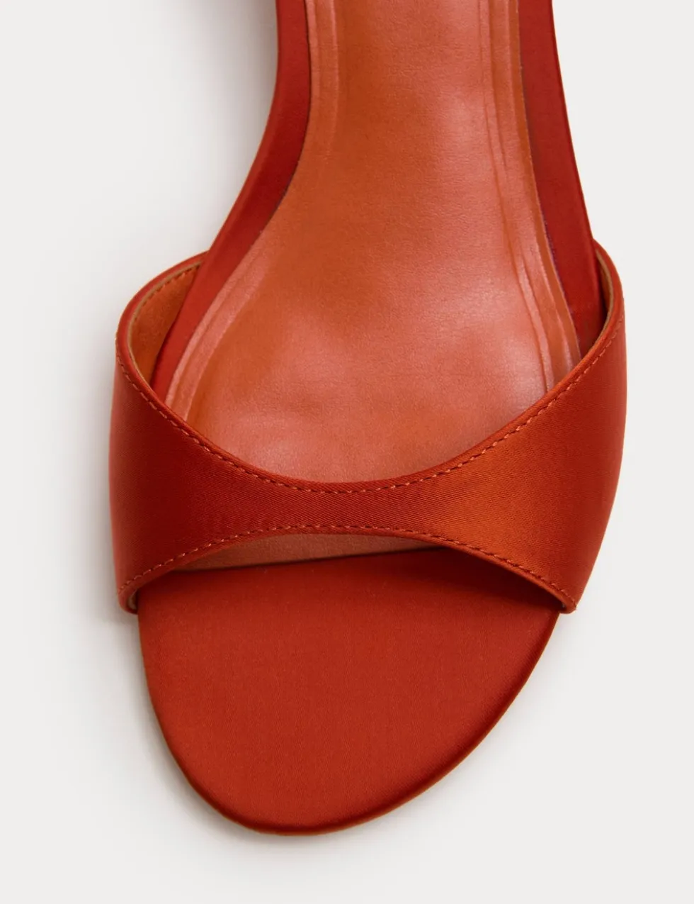 Satin Ankle Strap Kitten Heel Sandals