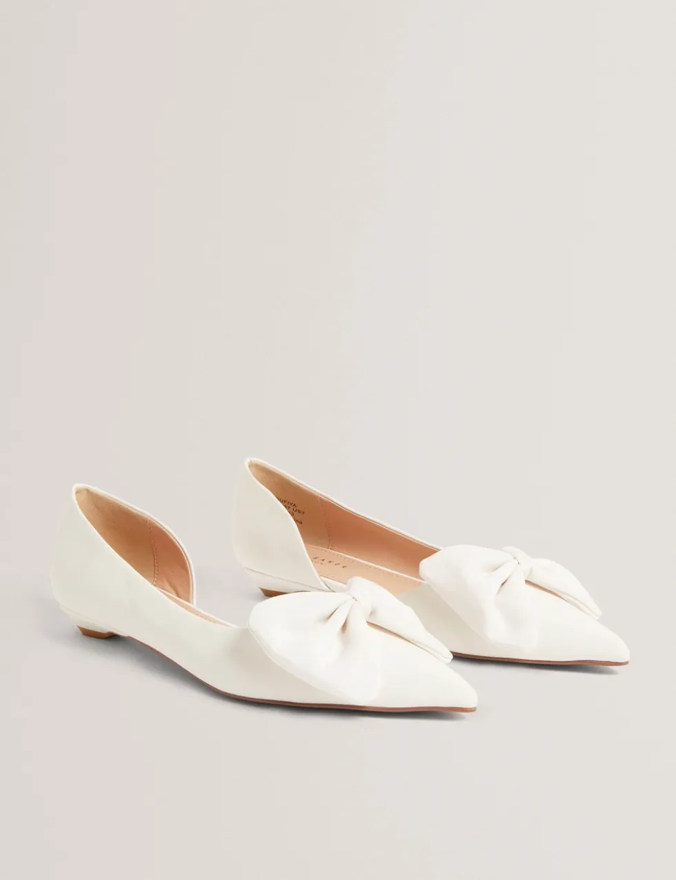 Satin Bow Slip On Flat Pointed Pumps